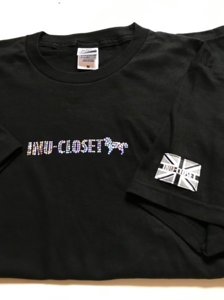 画像2: 【BLACK】INU-CLOSET ロゴ★スパングルTシャツ (2)