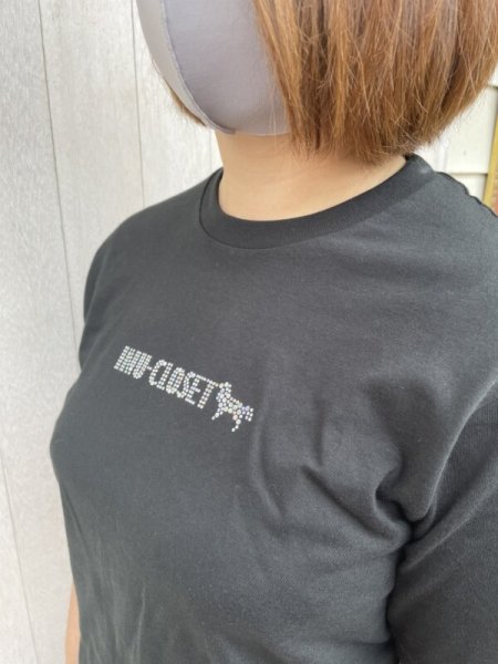 画像7: 【BLACK】INU-CLOSET ロゴ★スパングルTシャツ (7)