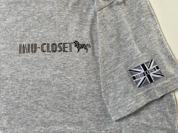 画像2: 【GRAY】INU-CLOSET ロゴ★スパングルTシャツ (2)