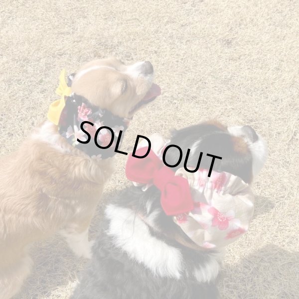 画像2: すあませいさくしょ☆リボンスヌード【桜】ブラック (2)