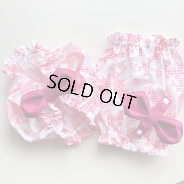 画像4: すあませいさくしょ☆チェックとお花のリボンスヌード (4)