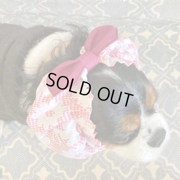 画像7: すあませいさくしょ☆チェックとお花のリボンスヌード (7)