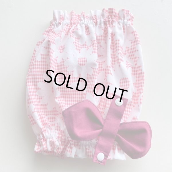 画像3: すあませいさくしょ☆チェックとお花のリボンスヌード (3)