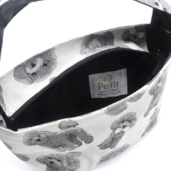 画像2: Linen la vie(リネン ラ・ヴィ):犬柄 【ワンハンドルミニバッグ】 (2)