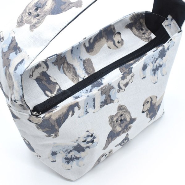 画像5: Linen la vie(リネン ラ・ヴィ):犬柄 【ワンハンドルミニバッグ】 (5)