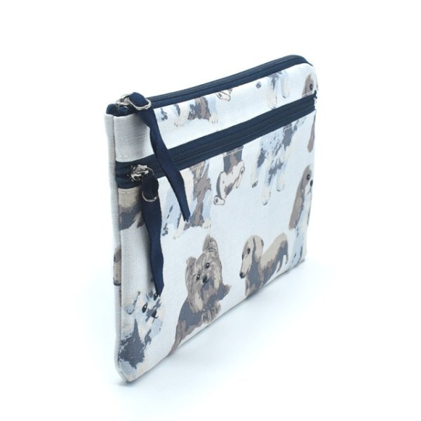 画像5: Linen la vie(リネン ラ・ヴィ):犬柄 【L字ファスナーポーチ】 (5)