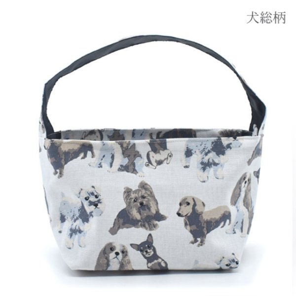 画像3: Linen la vie(リネン ラ・ヴィ):犬柄 【ワンハンドルミニバッグ】 (3)