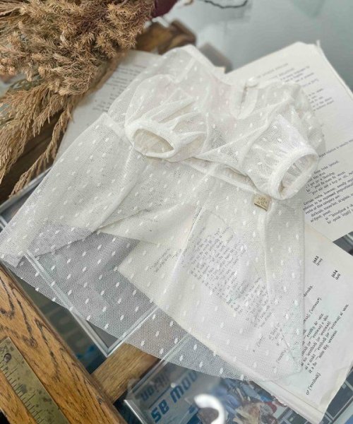 画像2:  【10%OFF】 【as know as de wan】ドットチュールOP(WH) (2)