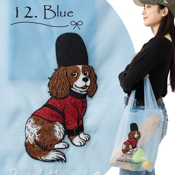 画像3: キャバリアオーガンジー刺繍トートバッグ (3)