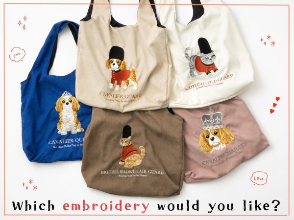 画像4: キャバリアコーデュロイトートバッグ (4)