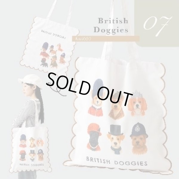 画像1: スカラップトートバッグ【British Doggies】 (1)