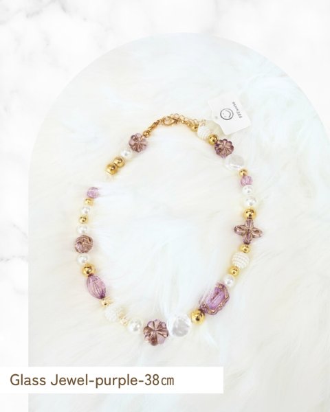 画像2: My Fit Jewelry ネックレス【Glass Jewel -PERPLE-・38cm】★先行販売★ (2)
