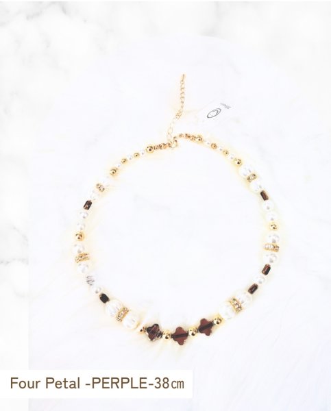 画像2: My Fit Jewelry ネックレス【Four Petal -PERPLE-・38cm】★先行販売★ (2)