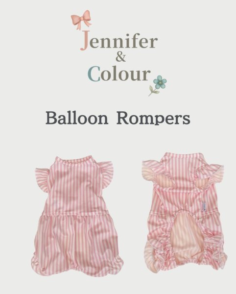 画像3: 【Jennifer & Colour】BALLOON ROMPERS（バルーンロンパース）PINK STRIPE (3)
