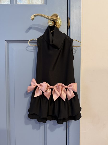 画像1: 10%OFF【Jennifer & Colour】リボンドレス★即納品★Mサイズ/ブラックＸローズリボン (1)