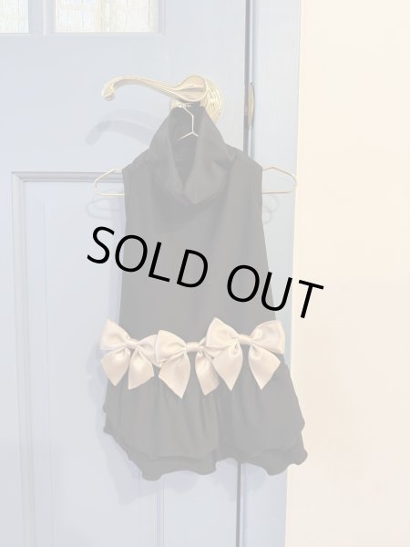 画像1: 10%OFF【Jennifer & Colour】リボンドレス★即納品★Mサイズ/ブラックＸモカリボン (1)