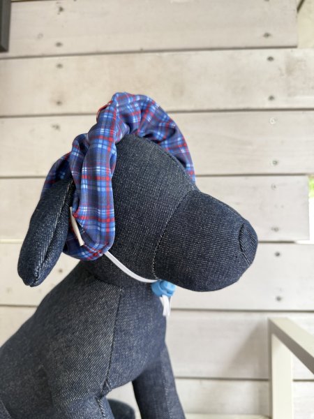 画像1: ８まきイヤーバンド【ネイビーチェック】 (1)