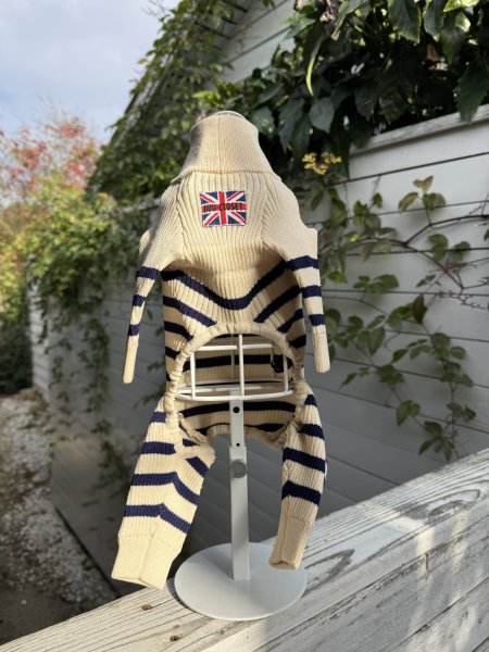 画像4:  12月新作 【Cavasuits KNIT】パネルボーダー2025：ベージュ (4)