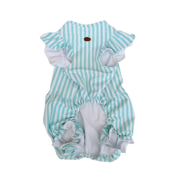 画像10:  【注文受付中】  6月新作  【Jennifer & Colour】BALLOON ROMPERS（バルーンロンパース）MINT：Chalk Stripe (10)
