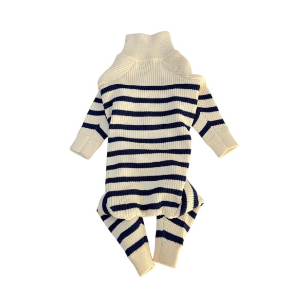 画像3:  12月新作 【Cavasuits KNIT】パネルボーダー2025：ベージュ (3)