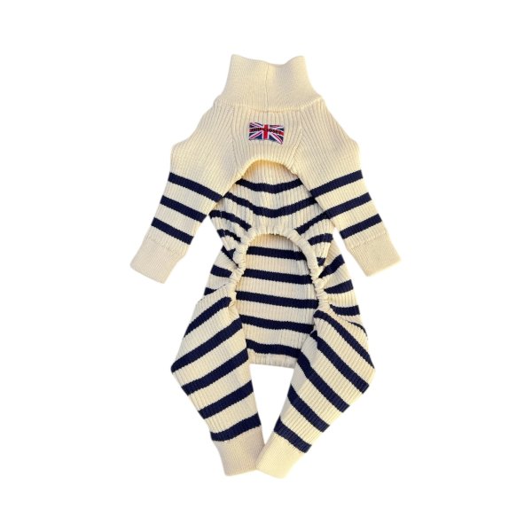 画像2:  12月新作 【Cavasuits KNIT】パネルボーダー2025：ベージュ (2)