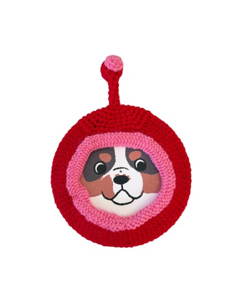 画像1: 宇宙犬スヌード☆レッドＸピンク (1)